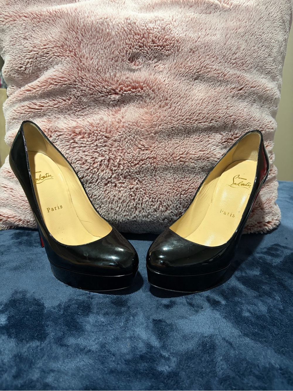 Christian Louboutin Black Patent Platform Pumps